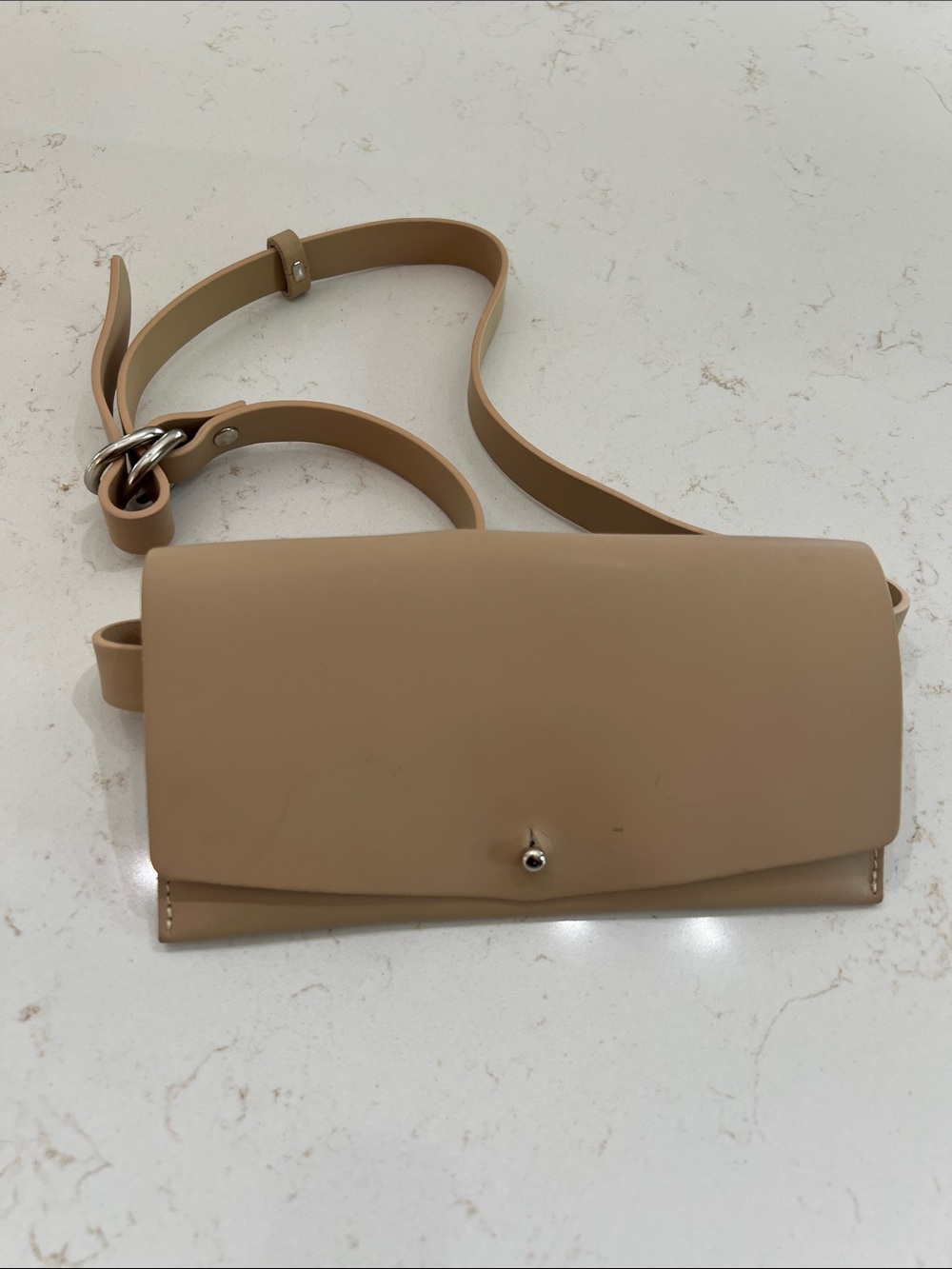 Elegant Nude belt Bag with Adjustable Strap